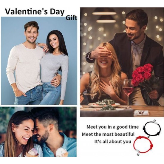 Couples Bracelets Magnetic Mutual Attraction Relationship Matching Friendship Rope Bracelet Set For Women Men Him Her BFF Best Friends Bracelet Braided Valentine's Day Gift